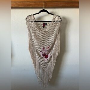 Vintage fringe poncho